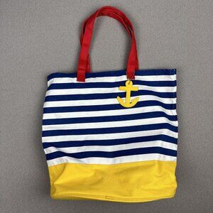Nautical Primary Stripe Canvas Book Tote Barnes & Noble Punctuate Bag Anchor